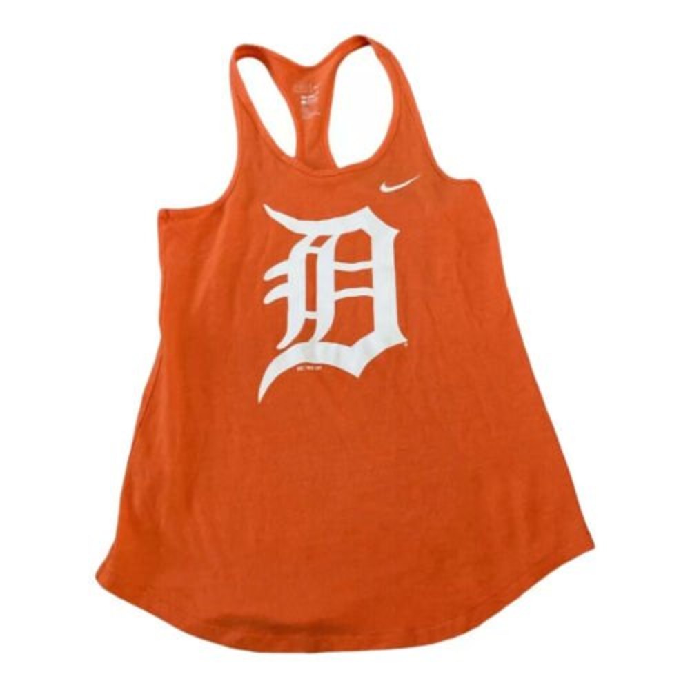 Detroit Tigers The Nike Tee  Womens Athletic Cut Tank top Tee Orange Size S